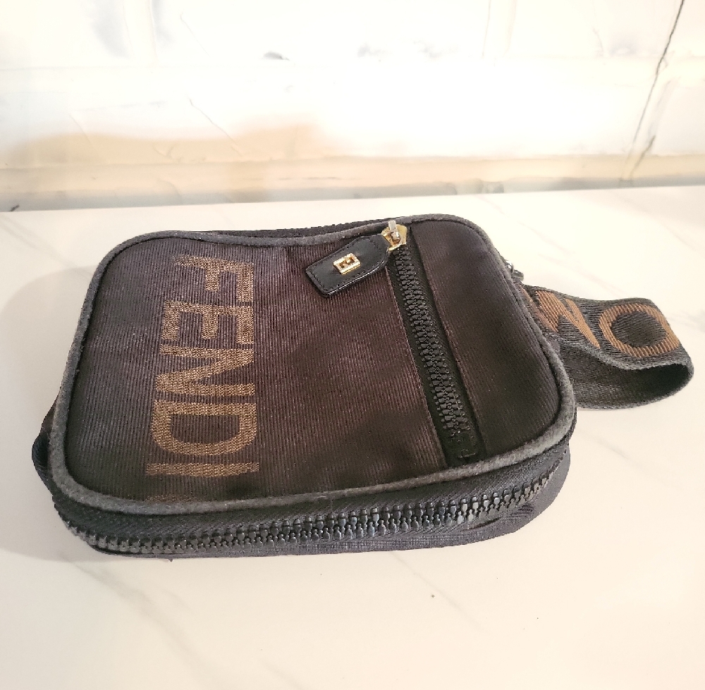 Fendi Black and Brown Travel Bag with Logo - Picture 12 of 12
